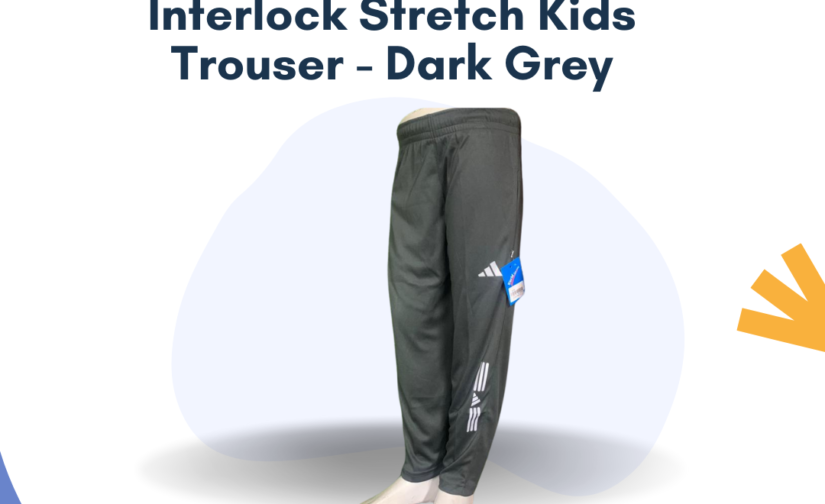 Interlock Stretch Kids Trouser - Dark Grey | Comfortable, Durable, and Stylish
