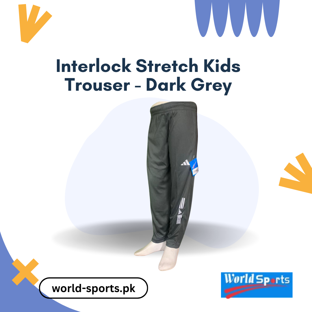 Interlock Stretch Kids Trouser - Dark Grey | Comfortable, Durable, and Stylish