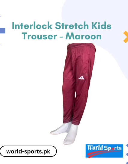 Interlock Stretch Kids Trouser - Maroon | Comfortable, Stylish, and Durable