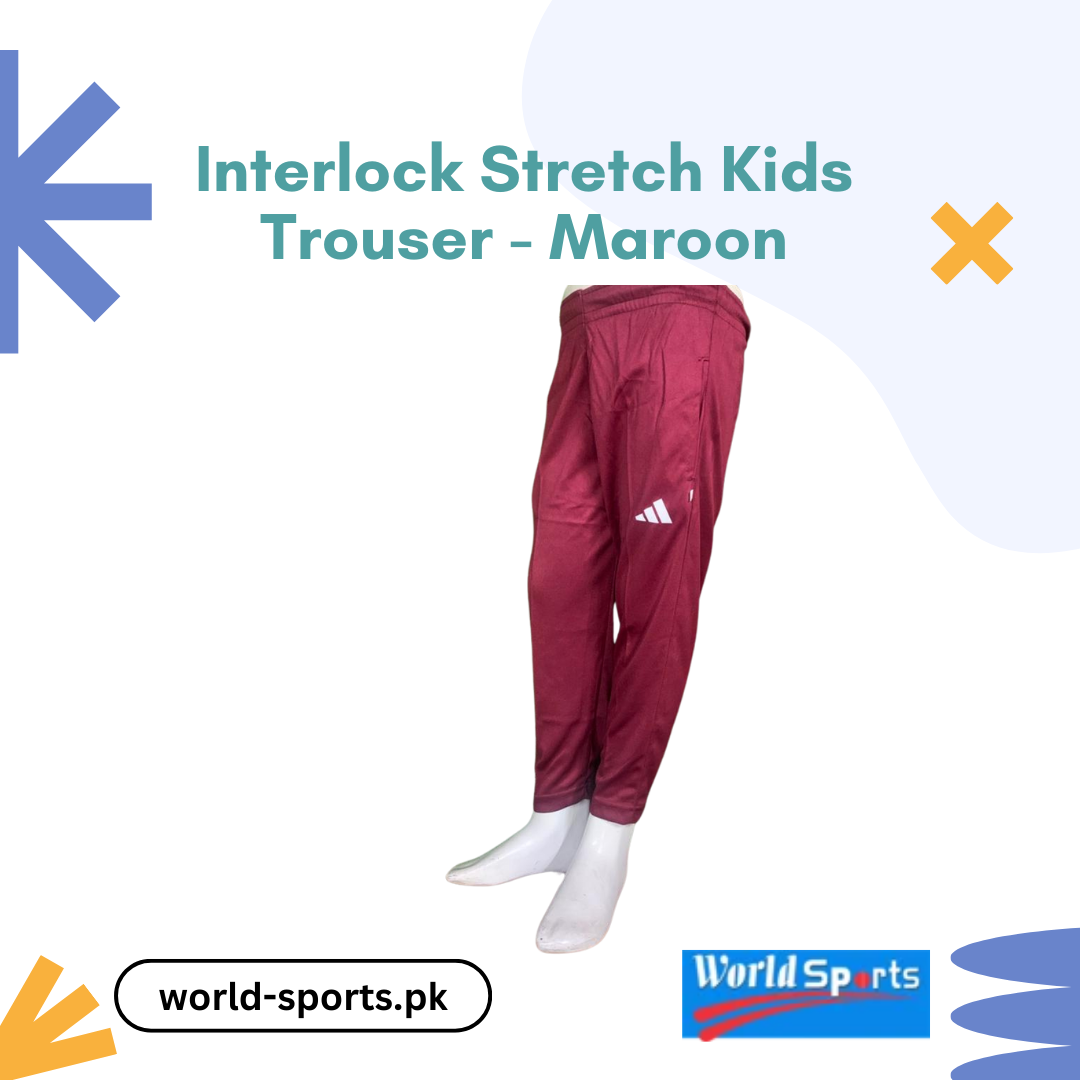 Interlock Stretch Kids Trouser - Maroon | Comfortable, Stylish, and Durable