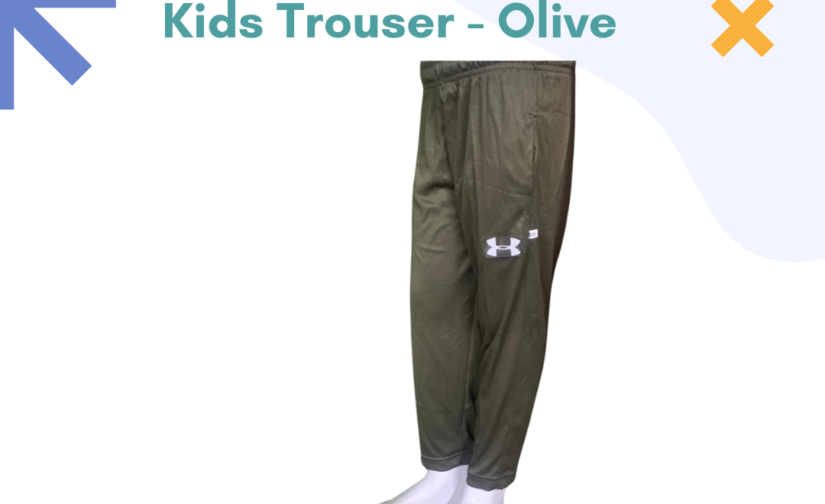 Interlock Stretch Kids Trouser - Olive | Stylish, Comfortable, and Durable