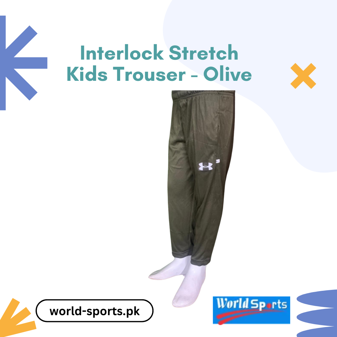 Interlock Stretch Kids Trouser - Olive | Stylish, Comfortable, and Durable