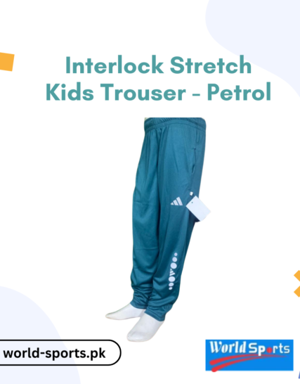 Interlock Stretch Kids Trouser - Petrol | Comfortable, Durable, and Stylish