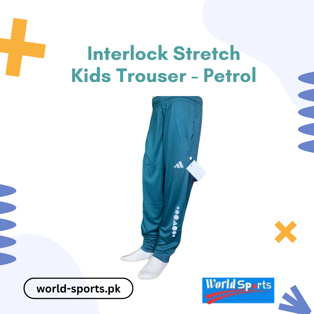 Interlock Stretch Kids Trouser - Petrol | Comfortable, Durable, and Stylish