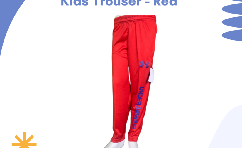Interlock Stretch Kids Trouser - Red | Comfortable, Durable, and Trendy