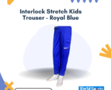 Interlock Stretch Kids Trouser - Royal Blue | Stylish, Comfortable, and Durable