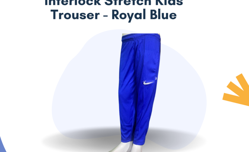 Interlock Stretch Kids Trouser - Royal Blue | Stylish, Comfortable, and Durable
