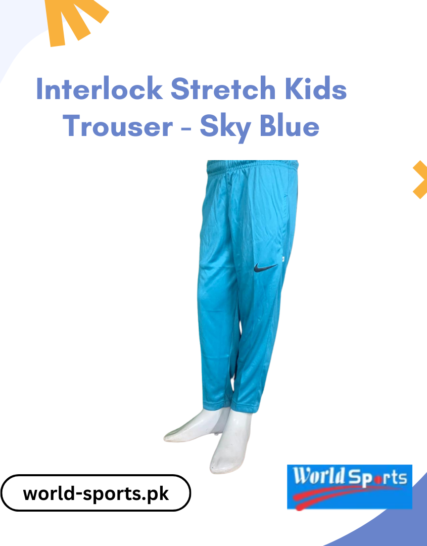 Interlock Stretch Kids Trouser - Sky Blue | Comfortable, Flexible, and Stylish