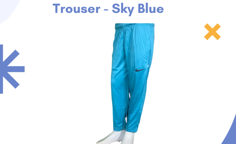 Interlock Stretch Kids Trouser - Sky Blue | Comfortable, Flexible, and Stylish