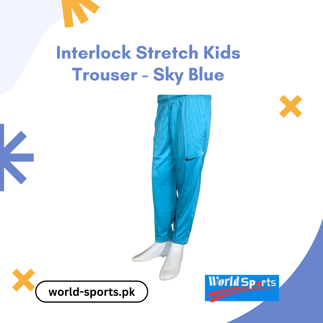 Interlock Stretch Kids Trouser - Sky Blue | Comfortable, Flexible, and Stylish