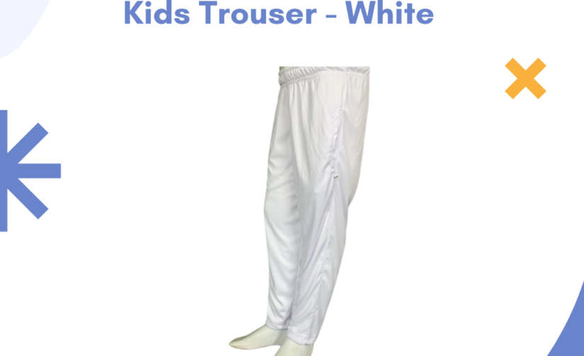 Interlock Stretch Kids Trouser - White | Comfortable, Stylish, and Durable
