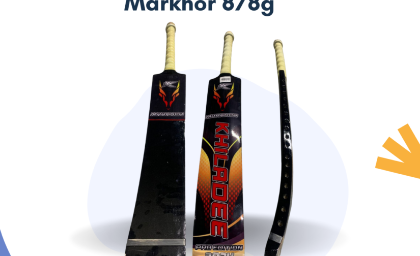 Khiladee Markhor 878G Cricket Bat – Premium Performance Bat for Power, Precision, and Style