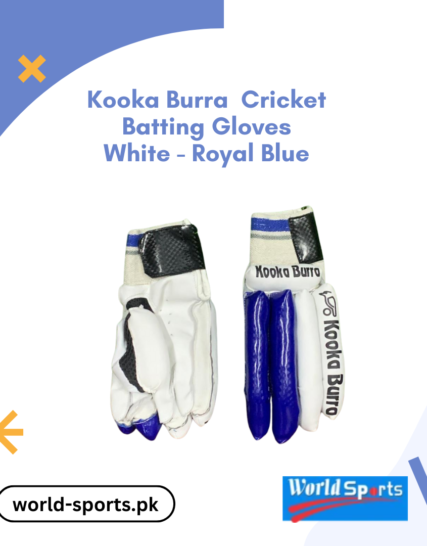 Kookaburra Cricket Batting Gloves White Royal Blue – Superior Protection, Comfort, and Style