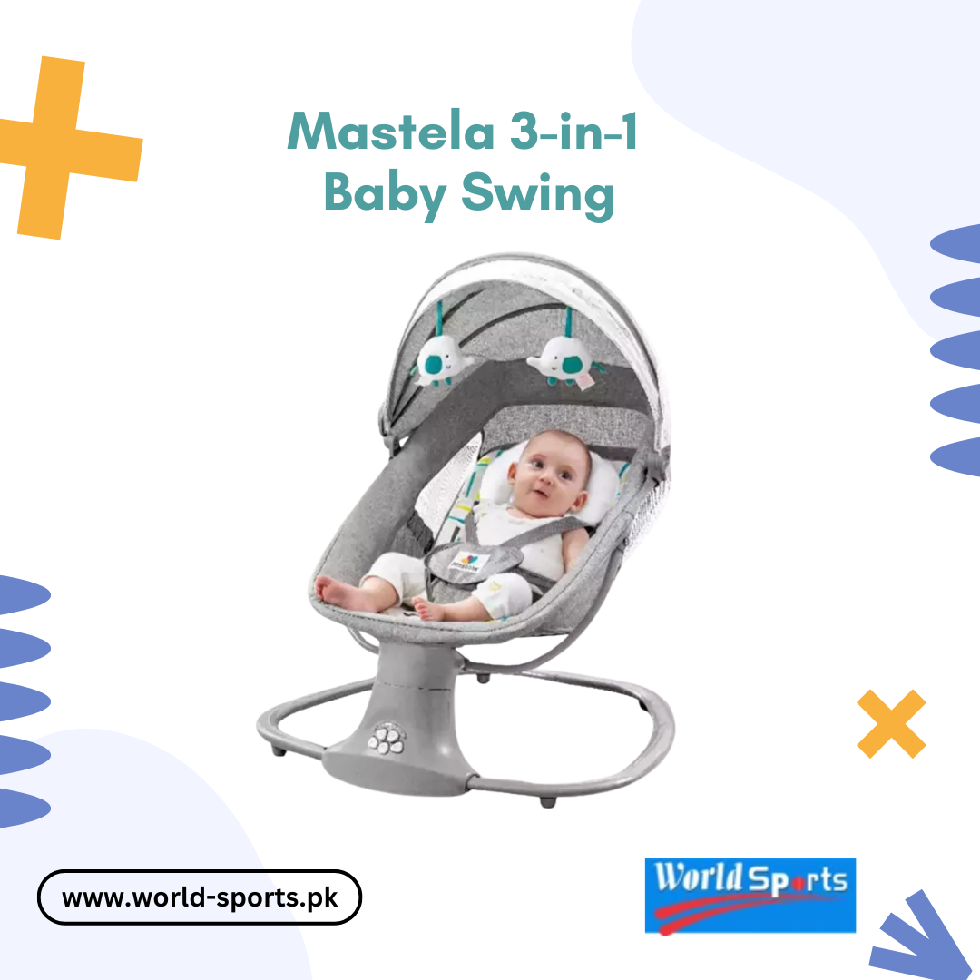 Mastela 3-in-1 Baby Swing | Portable Electric Swing Chair with Hanging Toys