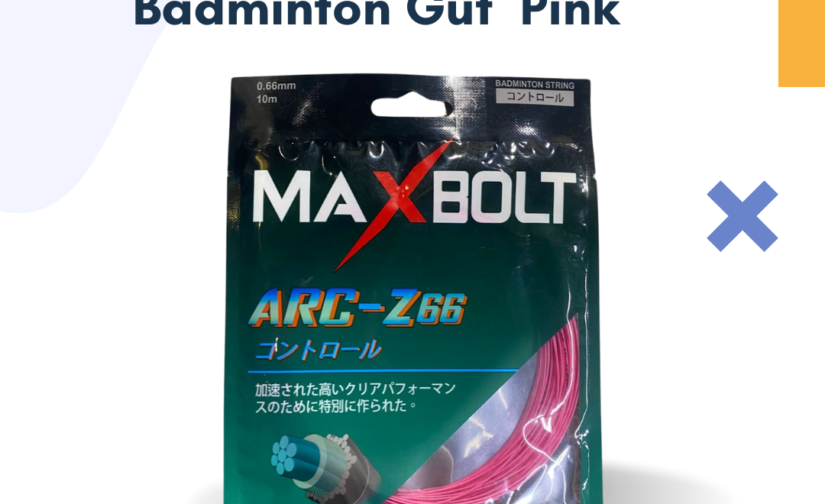 Max Bolt Arc-Z66 Badminton String – High-Performance Gut (Pink) for Power and Precision