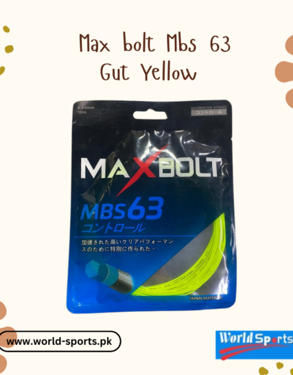 Max Bolt MBS 63 Badminton String – High-Performance Gut (Yellow) for Power and Precision