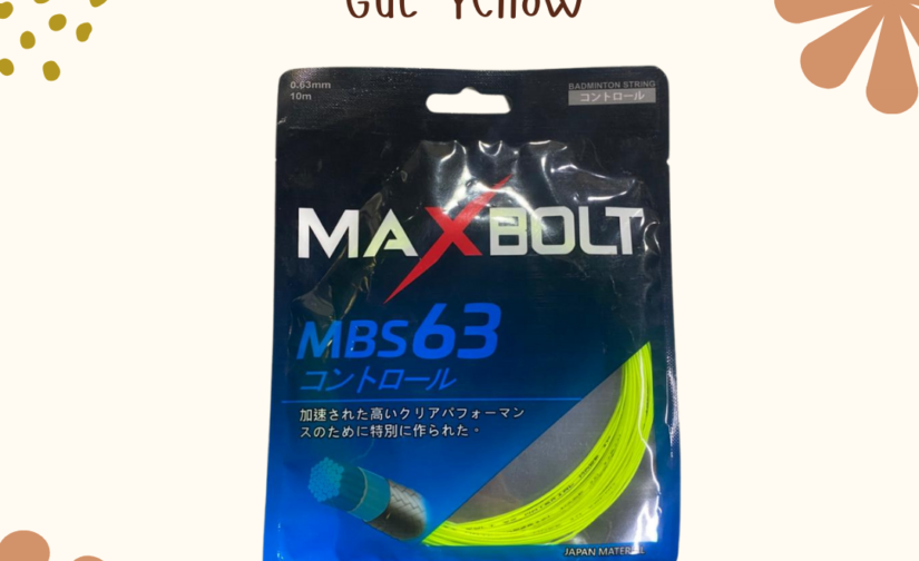 Max Bolt MBS 63 Badminton String – High-Performance Gut (Yellow) for Power and Precision