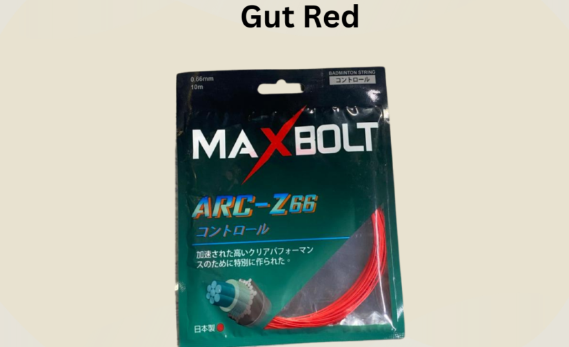 Max Bolt Arc-Z66 Badminton String – High-Performance Gut (Red) for Power and Precision