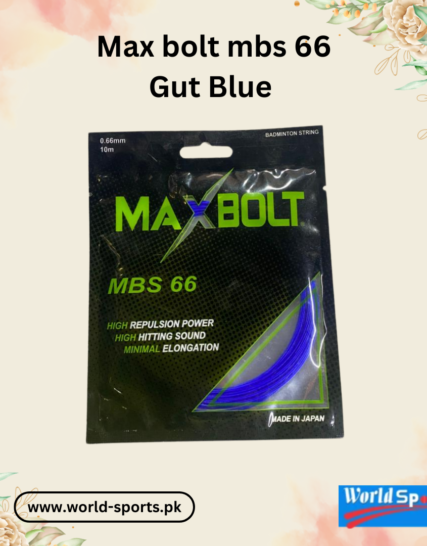Max Bolt MBS 66 Badminton String – High-Performance Gut (Blue) for Power and Precision