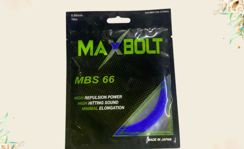 Max Bolt MBS 66 Badminton String – High-Performance Gut (Blue) for Power and Precision
