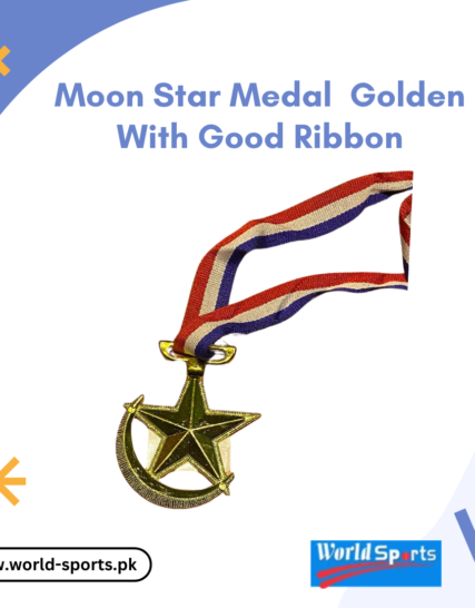 Moon Star Medal Golden with Premium Ribbon - Perfect for Awards and Achievements