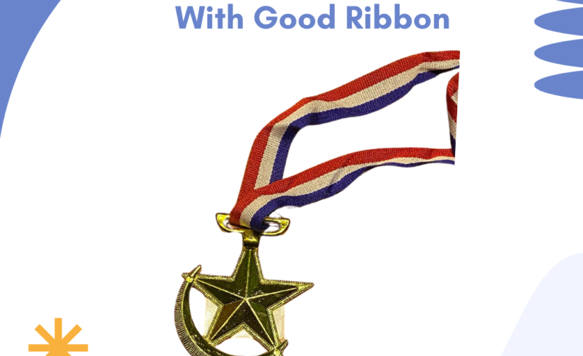 Moon Star Medal Golden with Premium Ribbon - Perfect for Awards and Achievements