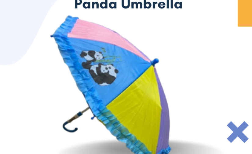 Multi-Colour Panda Umbrella - Fun and Colorful Panda-Themed Umbrella for Kids and Adults