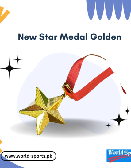 New Star Medal Golden with Elegant Ribbon - Perfect for Awards and Ceremonies