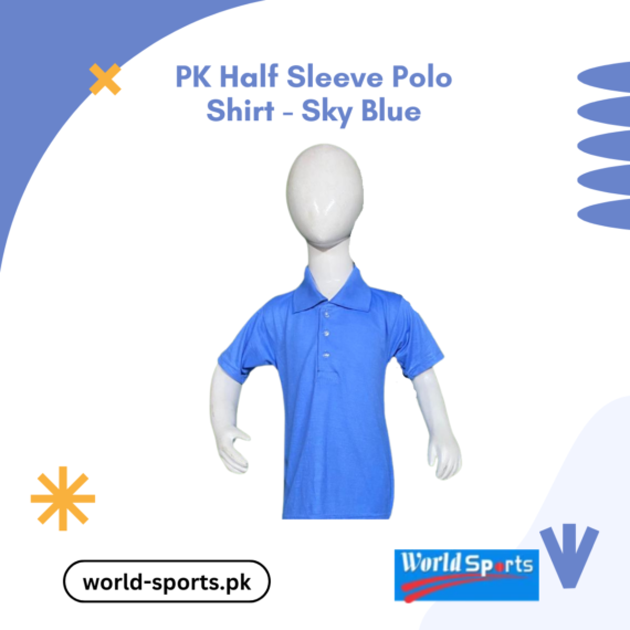 PK Half Sleeve Polo Shirt - Sky Blue | Soft Cotton Polo for Casual and Formal Elegance