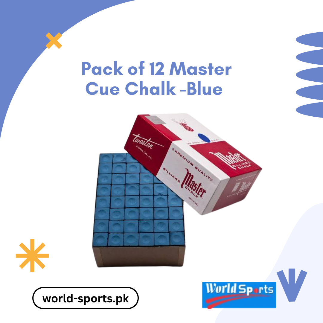 Pack of 12 Master Cue Chalk - Blue | Premium Chalk for Enhanced Billiard Performance