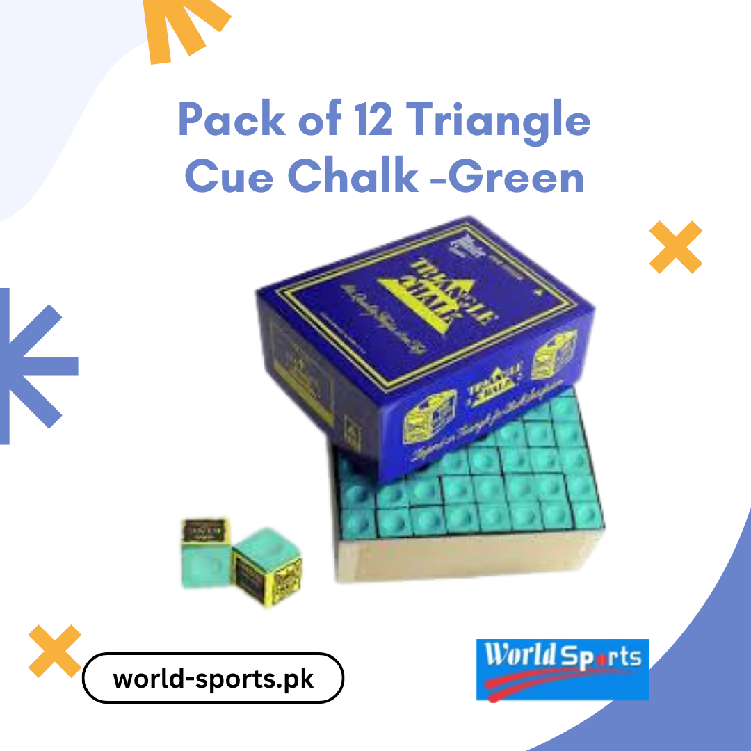 Pack of 12 Triangle Cue Chalk - Green | Premium Billiard Chalk for Precision and Control