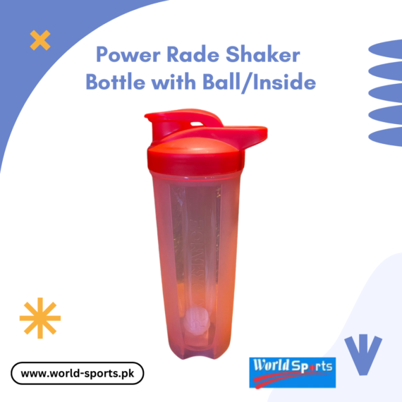 Power Rade Shaker Bottle with Mixing Ball | Leak-Proof Protein & Sports Drink Blender