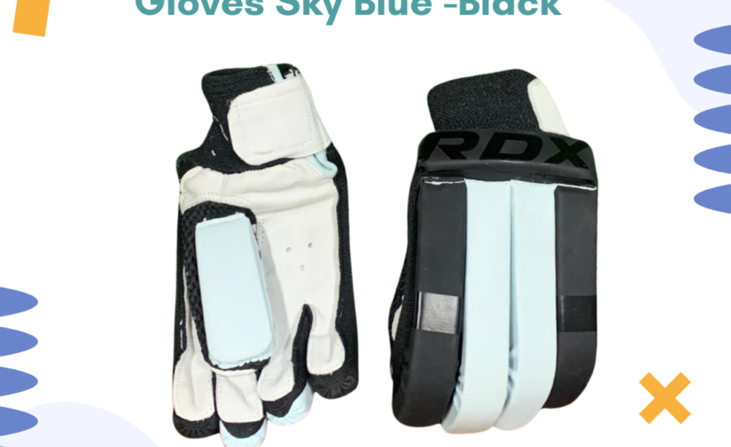 RDX Cricket Batting Gloves Sky Blue Black – Premium Protection, Comfort, and Grip