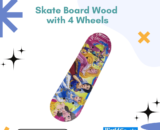 Wooden Skateboard with 4 Wheels – Durable Deck for Smooth, High-Performance Rides