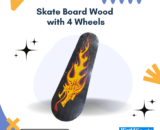 Wooden Skateboard with 4 Wheels | Durable All-Age Skateboard for Smooth Rides