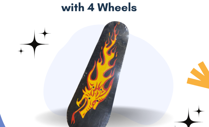 Wooden Skateboard with 4 Wheels | Durable All-Age Skateboard for Smooth Rides