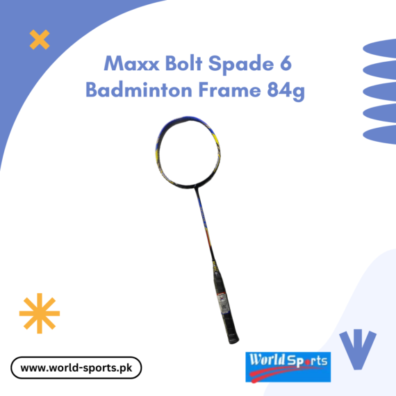 Maxx Bolt Spade 6 Badminton Racquet - 84g Lightweight Frame for Power and Control