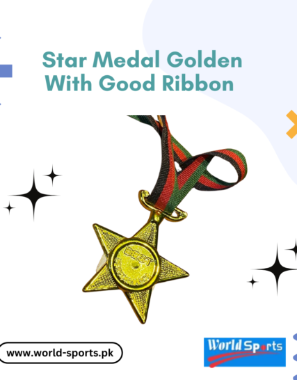 Golden Star Medal with Premium Ribbon - Perfect for Awards and Recognition
