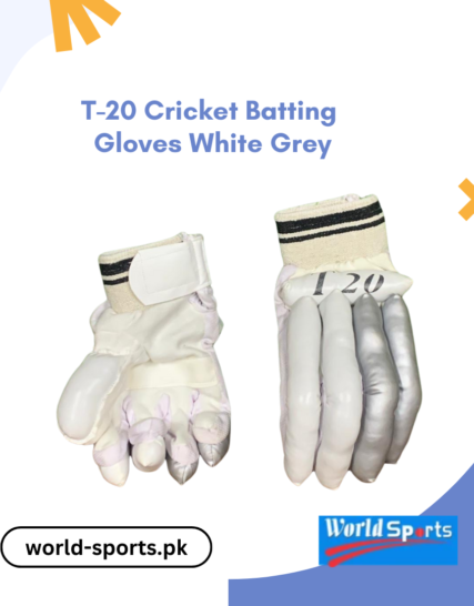 T-20 Cricket Batting Gloves White Grey – High Protection, Comfort, and Durability