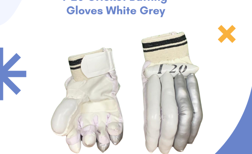 T-20 Cricket Batting Gloves White Grey – High Protection, Comfort, and Durability