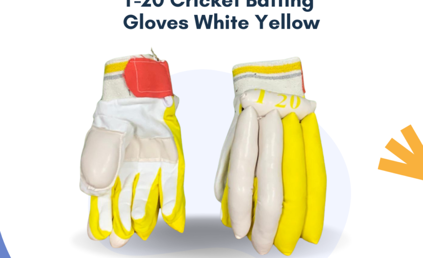 T-20 Cricket Batting Gloves White Yellow – Premium Comfort, Superior Grip, and Stylish Design
