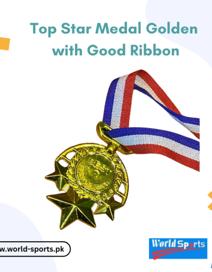 Top Star Golden Medal with Premium Ribbon - Perfect for Awards and Recognition