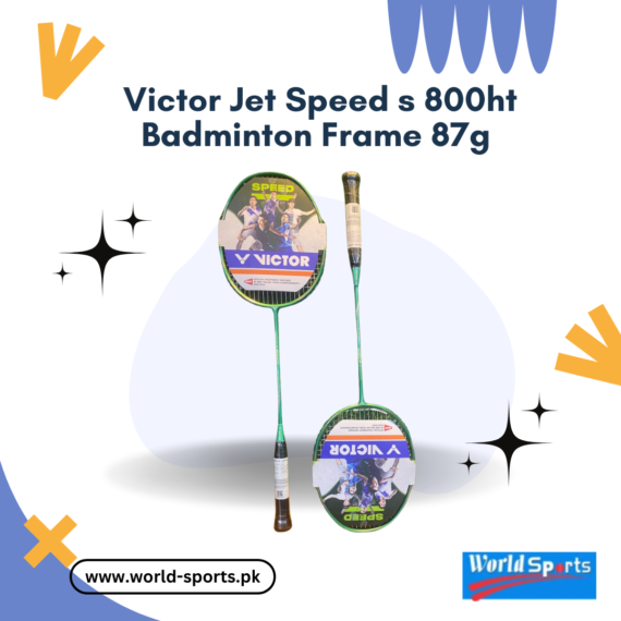 Victor Jet Speed S 800HT Badminton Racquet - 87g Lightweight Frame for Speed, Power, and Control