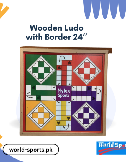 Wooden Ludo with Border 24’’ – Classic Board Game with Stylish Wooden Frame, Perfect for Family Fun and Game Nights