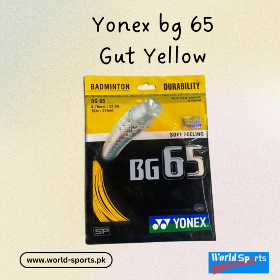 Yonex BG 65 Badminton String – High-Performance Gut (Yellow) for Durability and Power