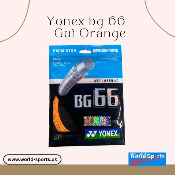 Yonex BG 66 Badminton String – High-Performance Gut (Orange) for Precision and Power