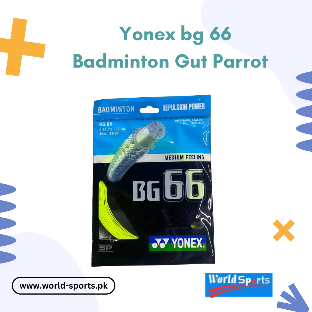 Yonex BG 66 Badminton String – High-Performance Gut (Parrot Green) for Power and Control