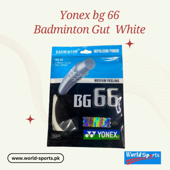 Yonex BG 66 Badminton String – High-Performance Gut (White) for Control and Durability