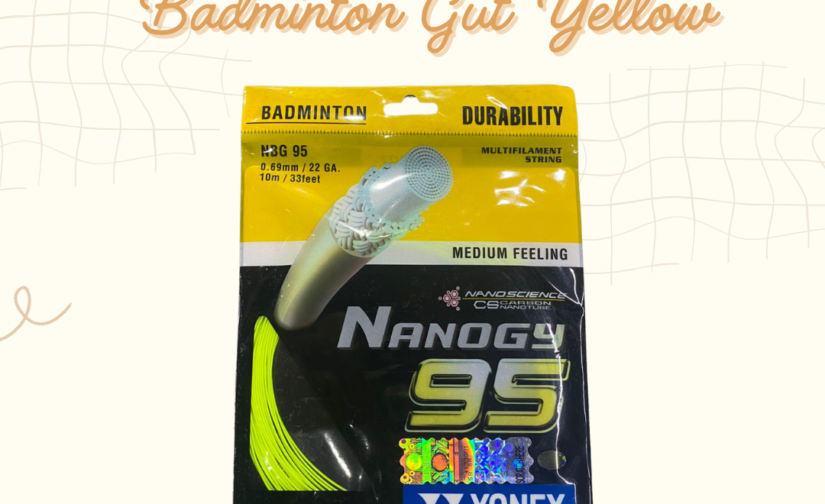 Yonex Nanogy 95 Badminton String – High-Performance Gut (Yellow) for Power and Durability