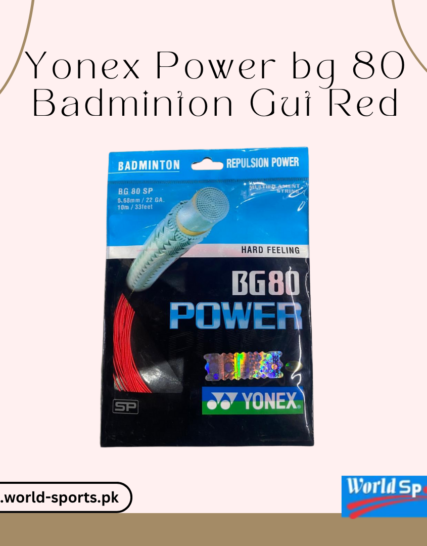 Yonex Power BG 80 Badminton String – High-Performance Gut (Red) for Power and Precision